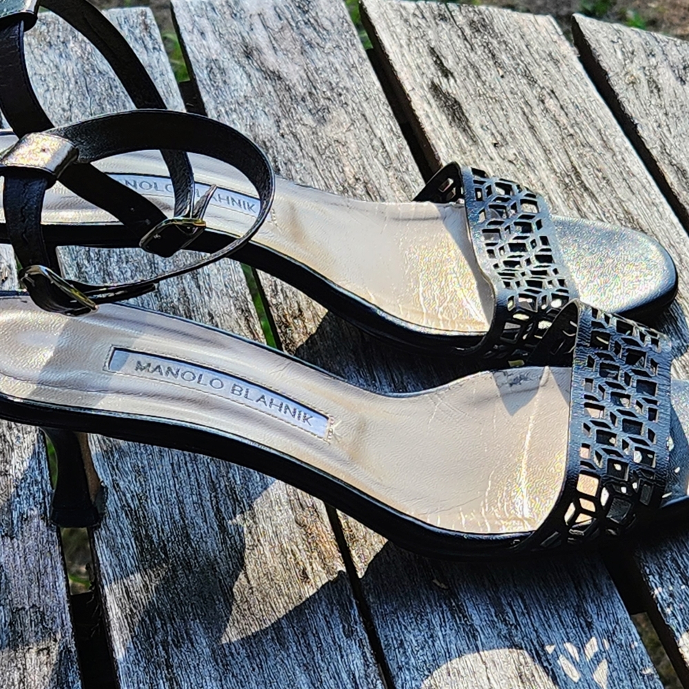 Manolo Blahnik Maurila Ankle Strap Sandals 37 - Picture 4 of 6